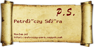 Petróczy Sára névjegykártya